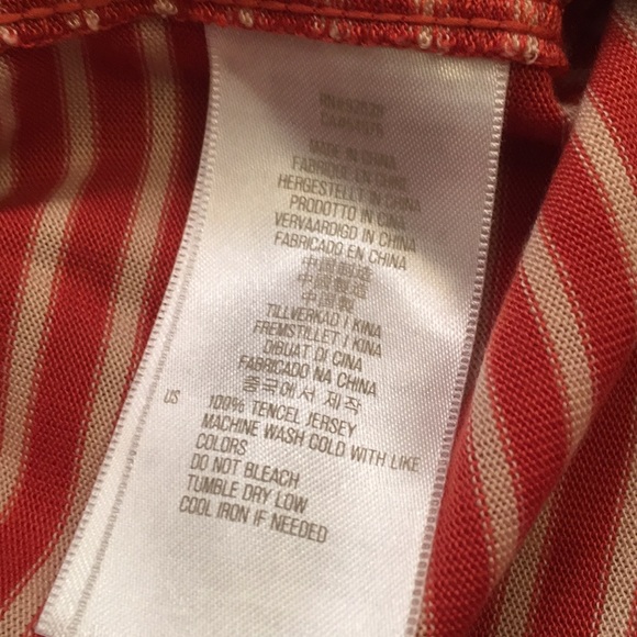 Fossil Orange & White Button Down Dress Size Small - Picture 4 of 4